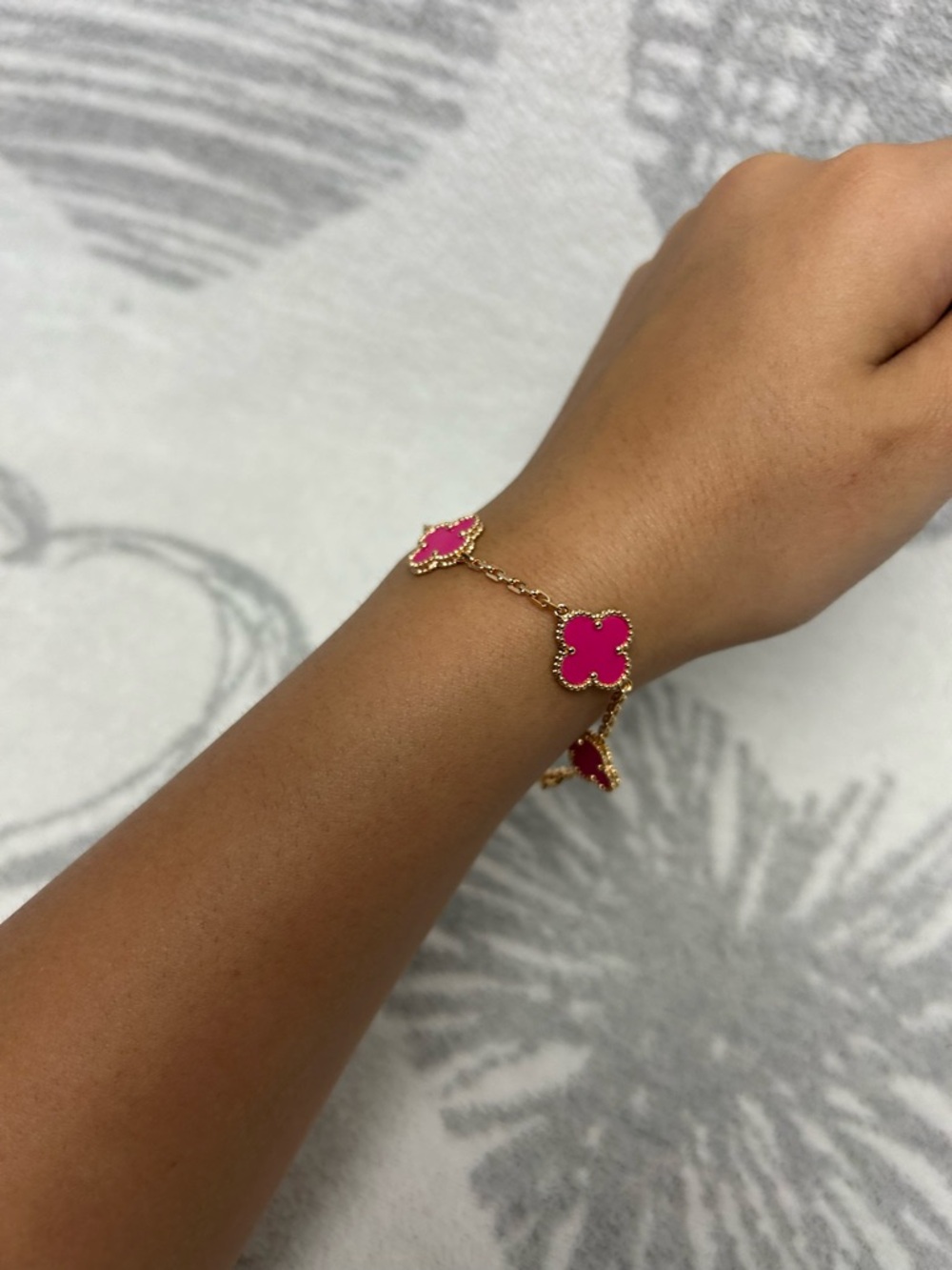 Hot pink and gold bracelet